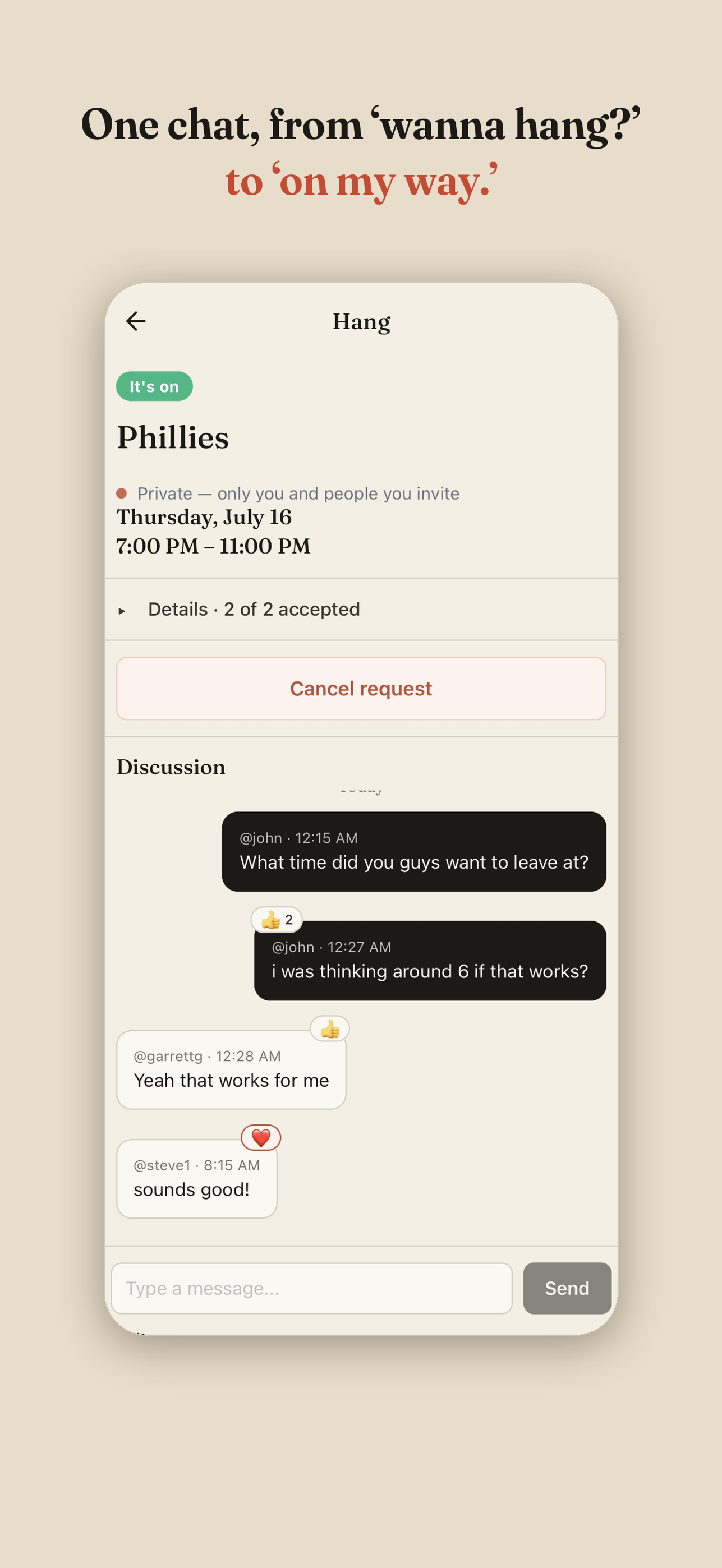 Availability and work schedule settings in HangTime